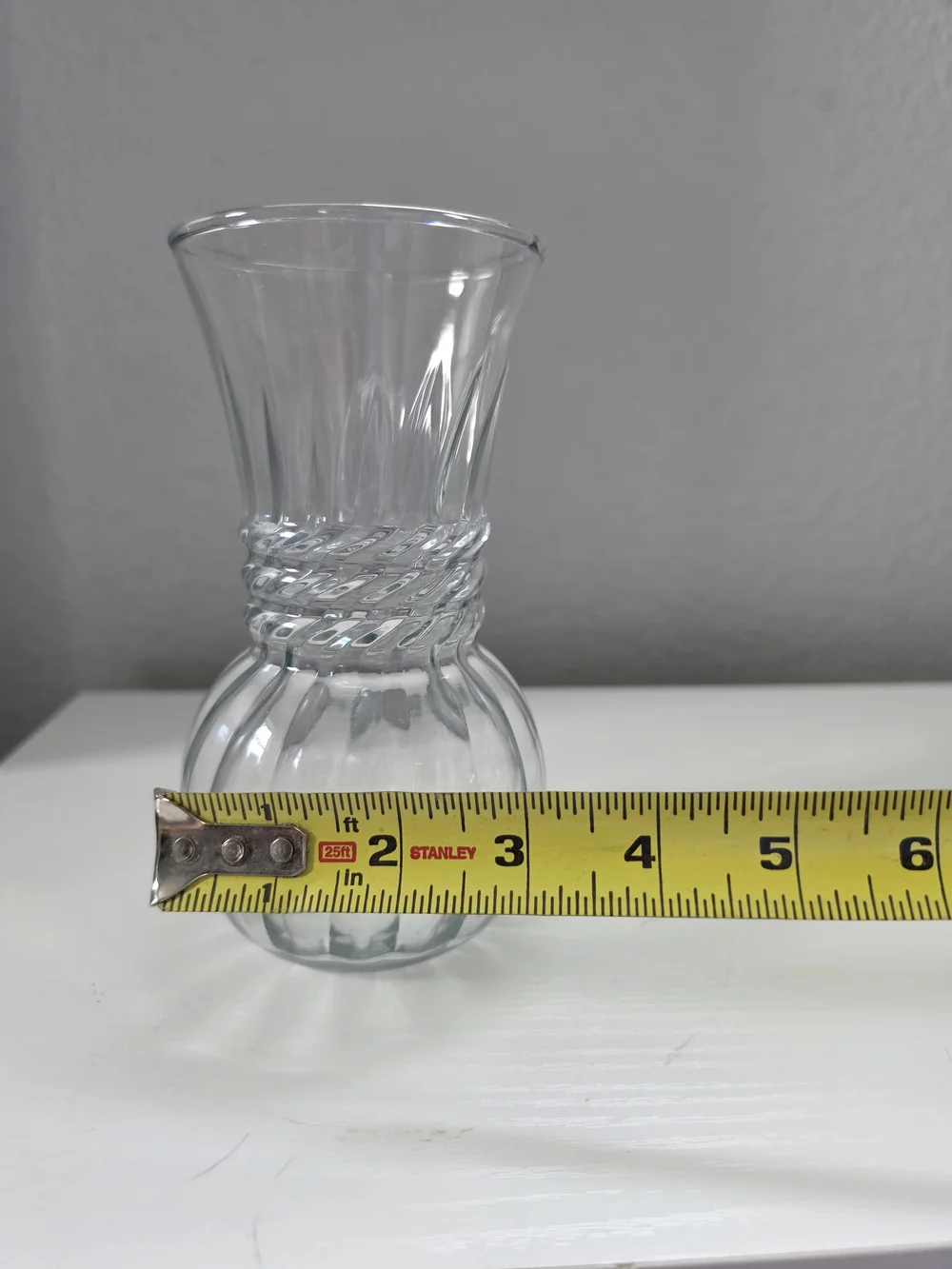 Vintage Anchor Hocking Clear Twisted-Waist Glass Vase